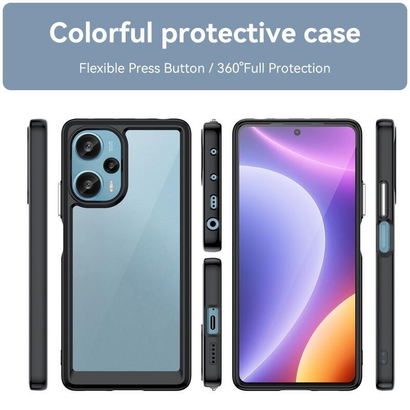 Gelový obal s pevnými zády na Xiaomi Poco F5 - černý