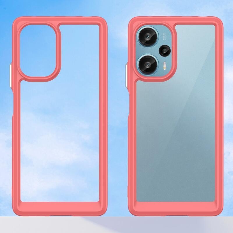 Gelový obal s pevnými zády na Xiaomi Poco F5 - červený