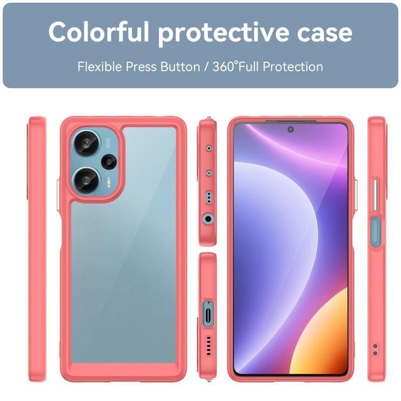 Gelový obal s pevnými zády na Xiaomi Poco F5 - červený