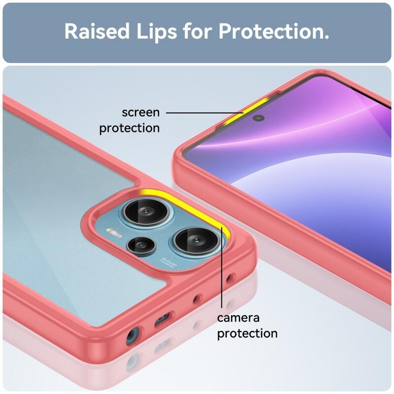 Gelový obal s pevnými zády na Xiaomi Poco F5 - červený