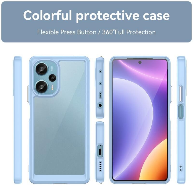 Gelový obal s pevnými zády na Xiaomi Poco F5 - modrý