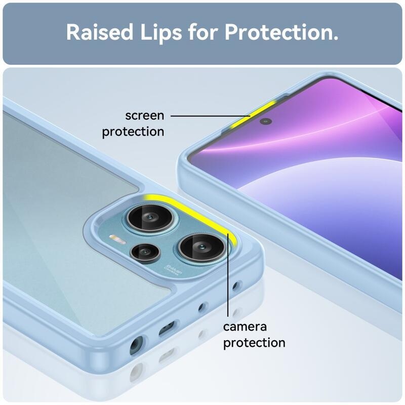 Gelový obal s pevnými zády na Xiaomi Poco F5 - modrý