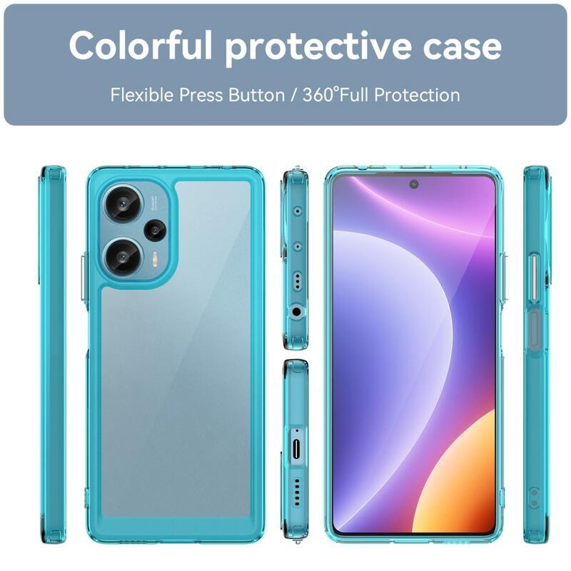 Gelový obal s pevnými zády na Xiaomi Poco F5 - světlemodrý