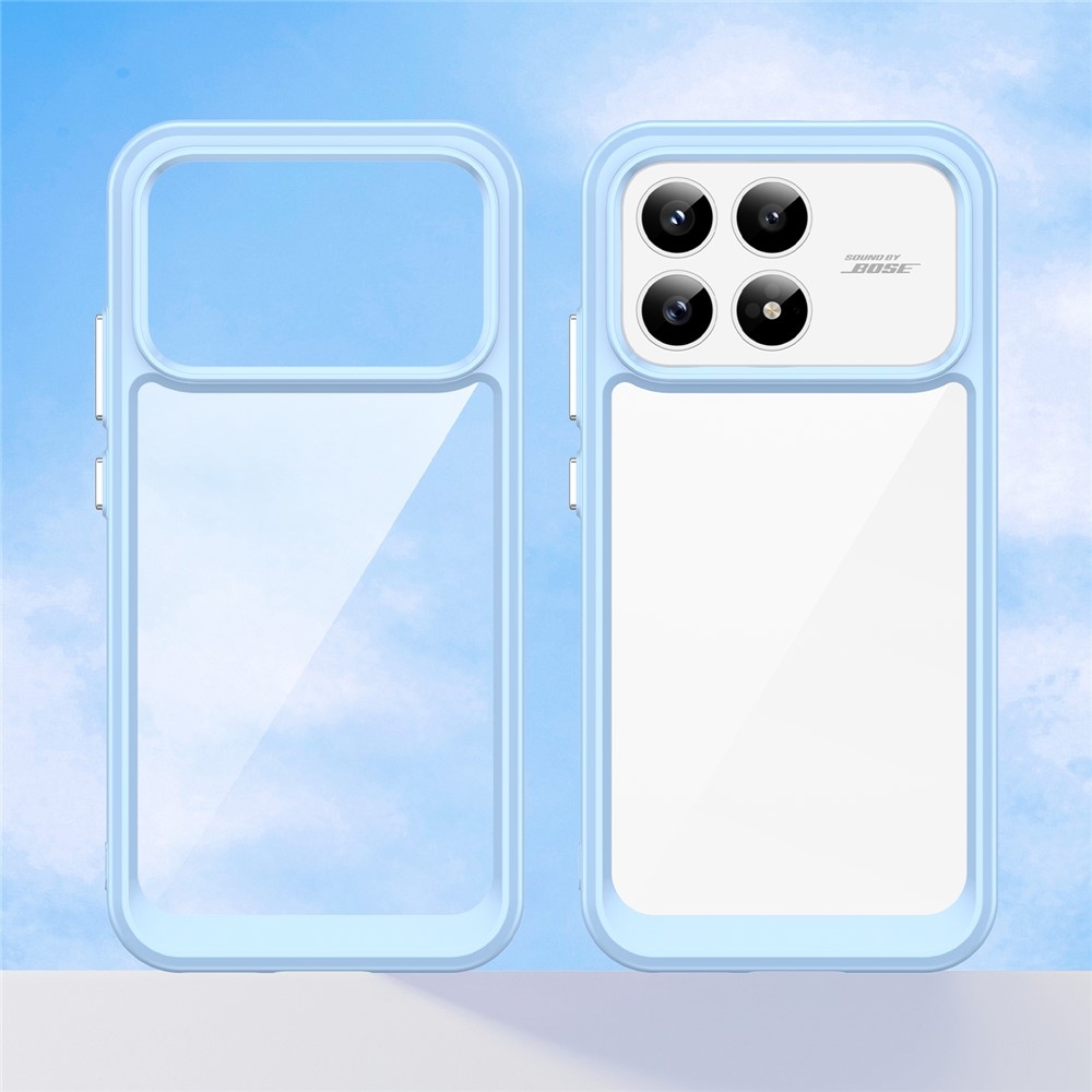 Gelový obal s pevnými zády na Xiaomi Poco F8 Pro 5G - modrý