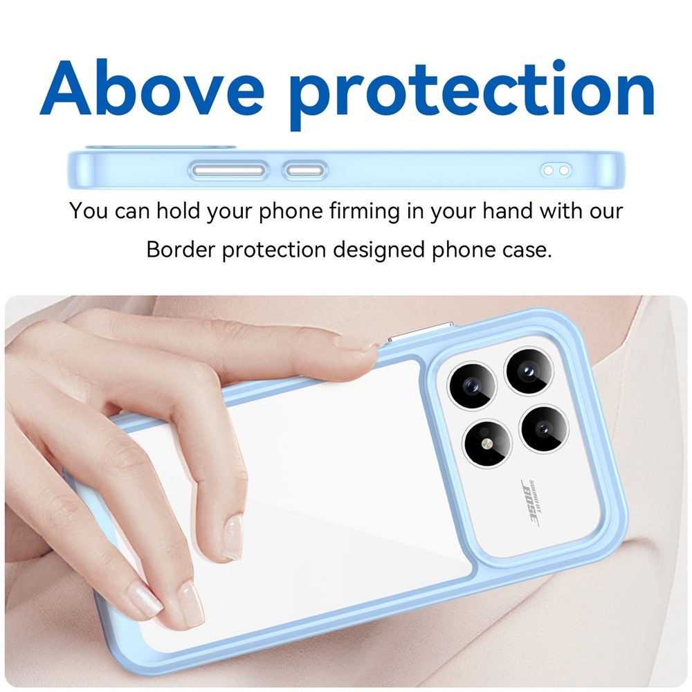 Gelový obal s pevnými zády na Xiaomi Poco F8 Pro 5G - modrý