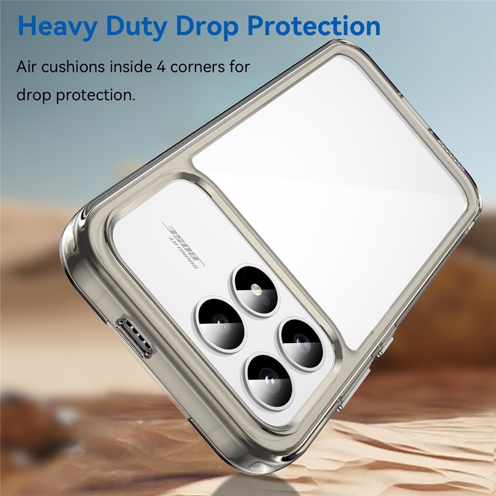 Gelový obal s pevnými zády na Xiaomi Poco F8 Pro 5G - šedý