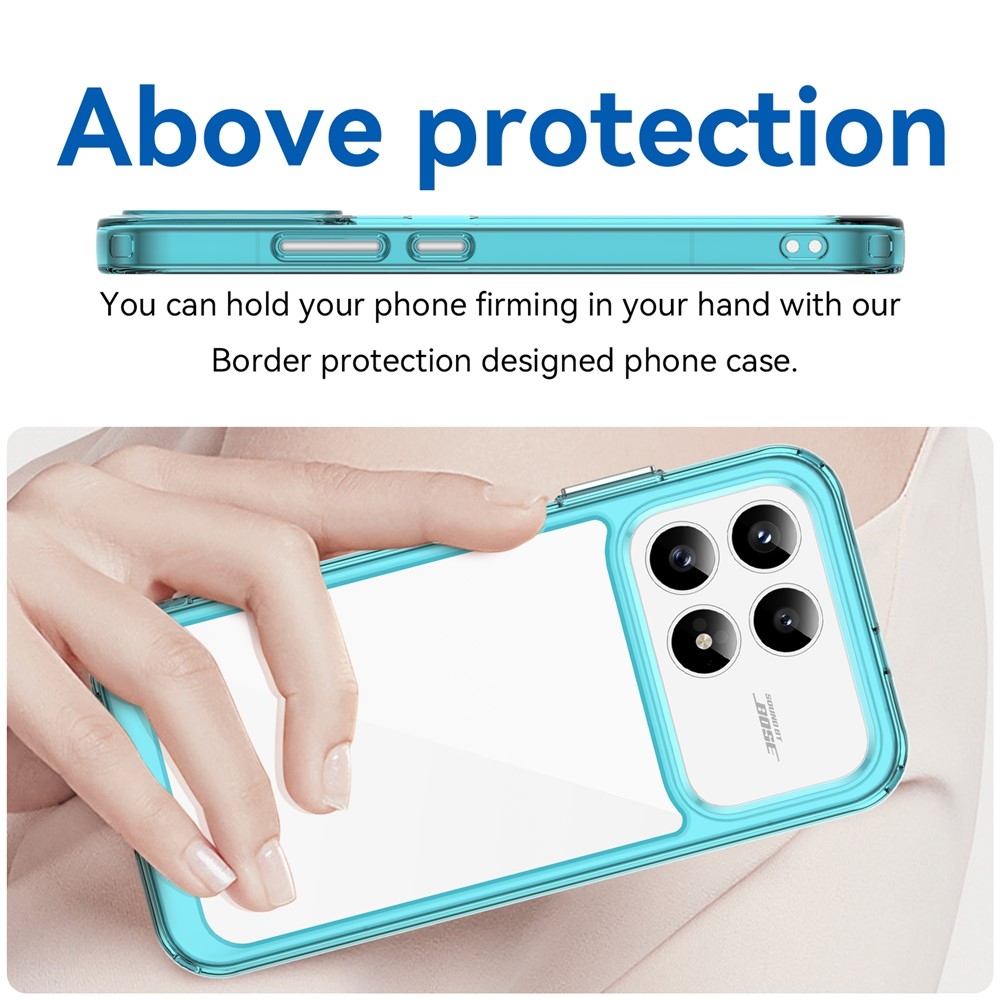 Gelový obal s pevnými zády na Xiaomi Poco F8 Pro 5G - světlemodrý