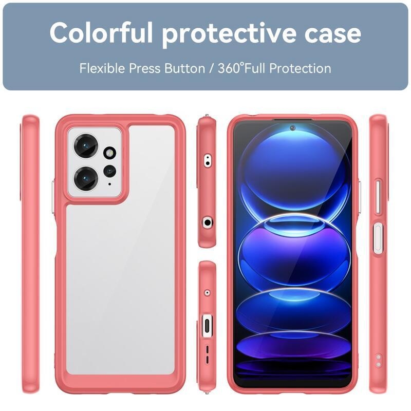 Gelový obal s pevnými zády na Xiaomi Redmi Note 12 4G - červený