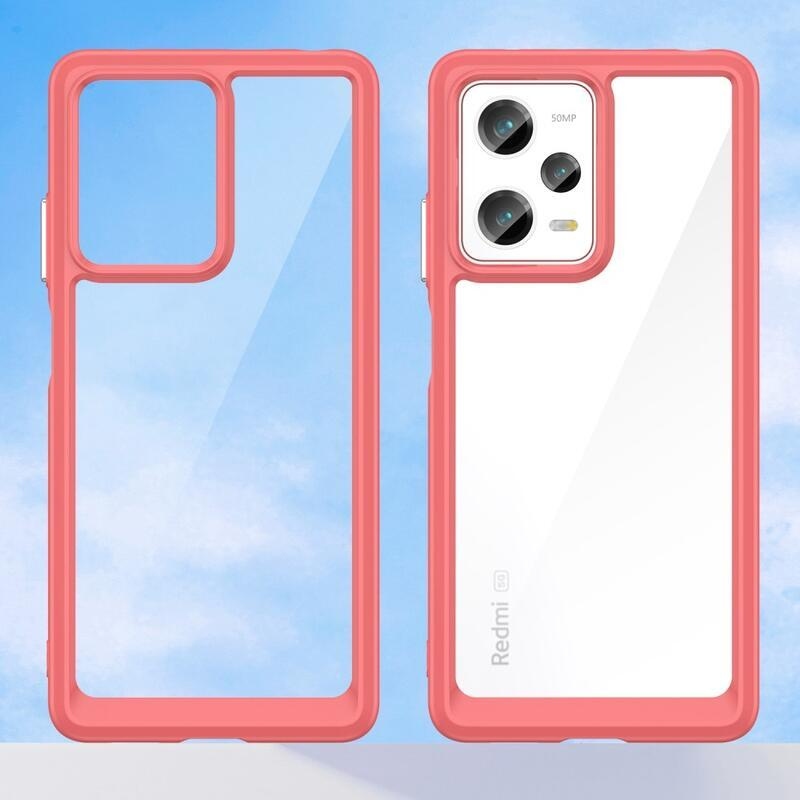 Gelový obal s pevnými zády na Xiaomi Redmi Note 12 Pro 5G/Poco X5 Pro 5G - červený