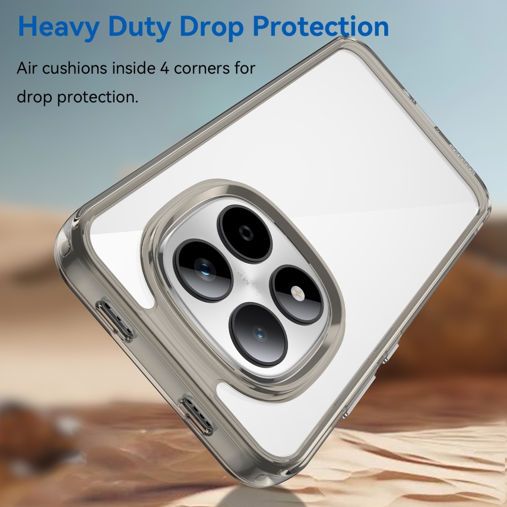 Gelový obal s pevnými zády na Xiaomi Redmi Note 15 Pro 5G - šedý