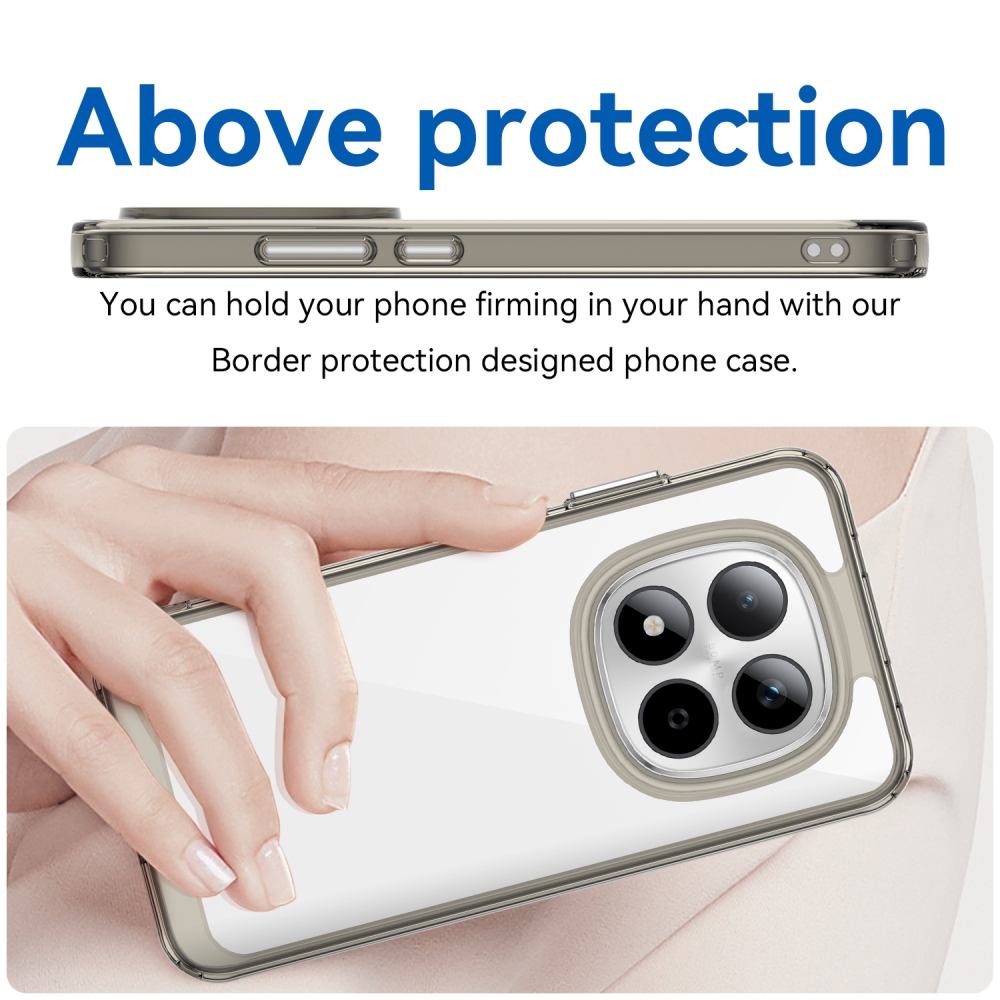 Gelový obal s pevnými zády na Xiaomi Redmi Note 15 Pro 5G - šedý