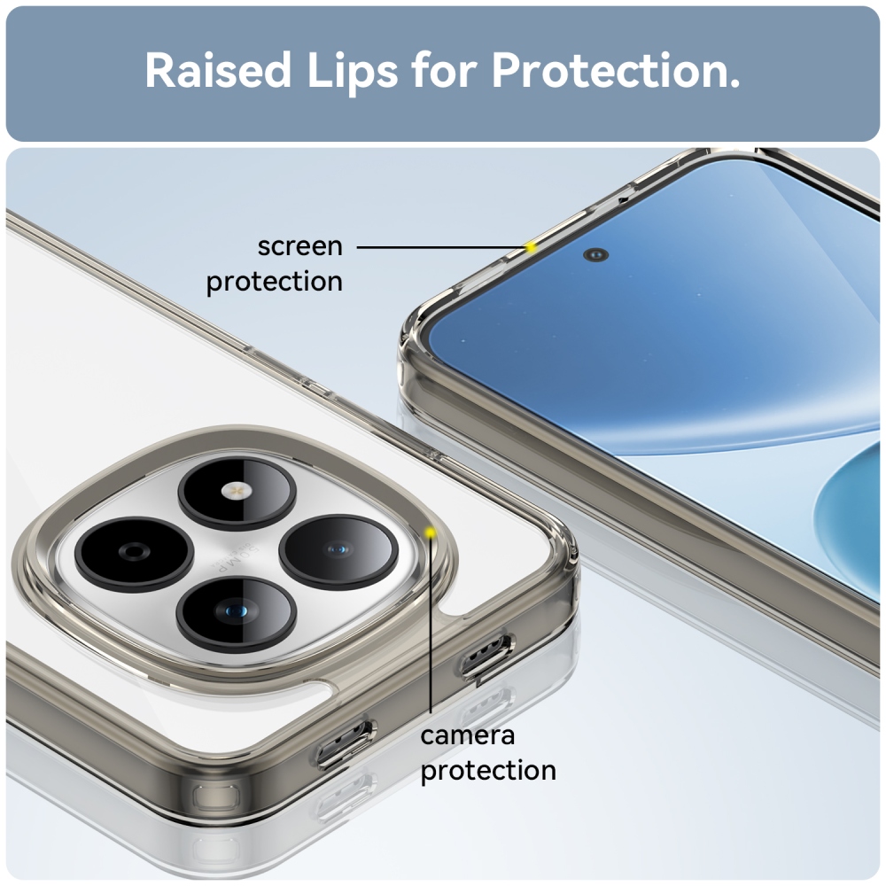 Gelový obal s pevnými zády na Xiaomi Redmi Note 15 Pro 5G - šedý