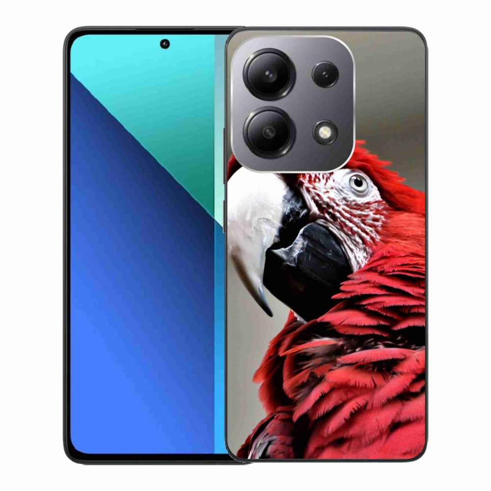 Gelový obal mmCase na Xiaomi Redmi Note 13 - papoušek ara červený