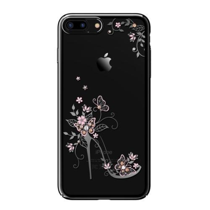 Gems zdobený plastový obal na iPhone 8 Plus a 7 Plus - motýlí střevíc