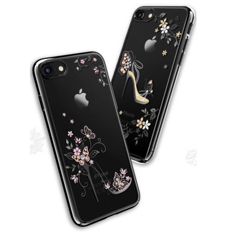 Gems zdobený plastový obal na iPhone 8 Plus a 7 Plus - motýlí střevíc