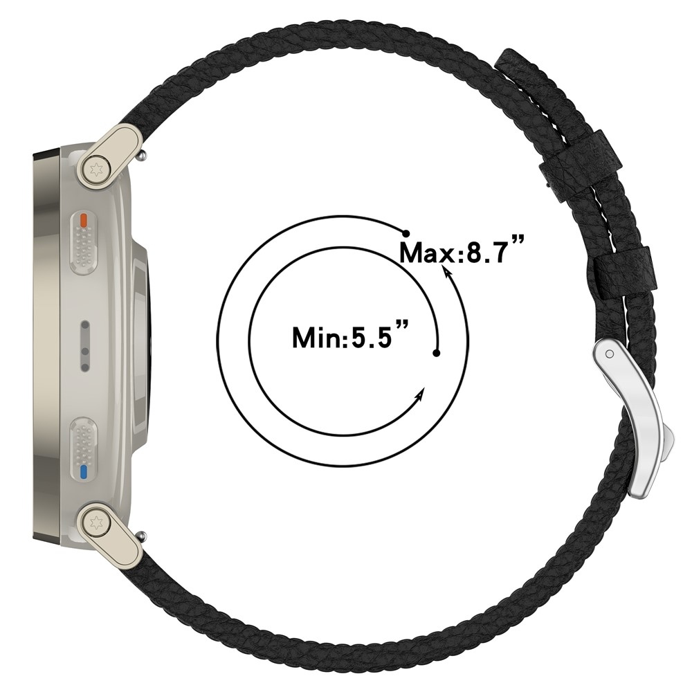 Genu kožený řemínek na Amazfit Balance 3/Bip Max  - černý