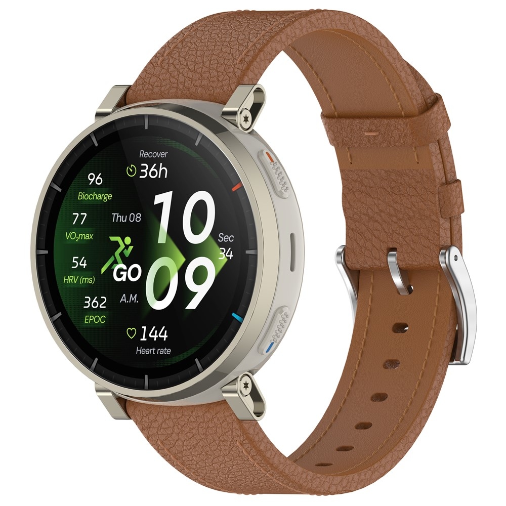 Genu kožený řemínek na Amazfit Balance 3/Bip Max  - světlehnědý