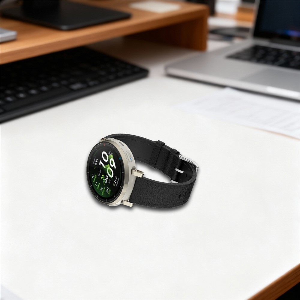 Genu kožený řemínek na Amazfit Balance 3/Bip Max  - světlehnědý