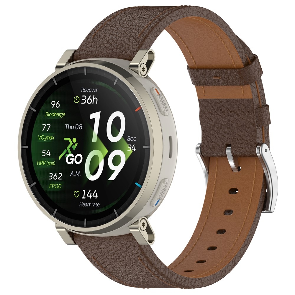 Genu kožený řemínek na Amazfit Balance 3/Bip Max  - tmavěhnědý