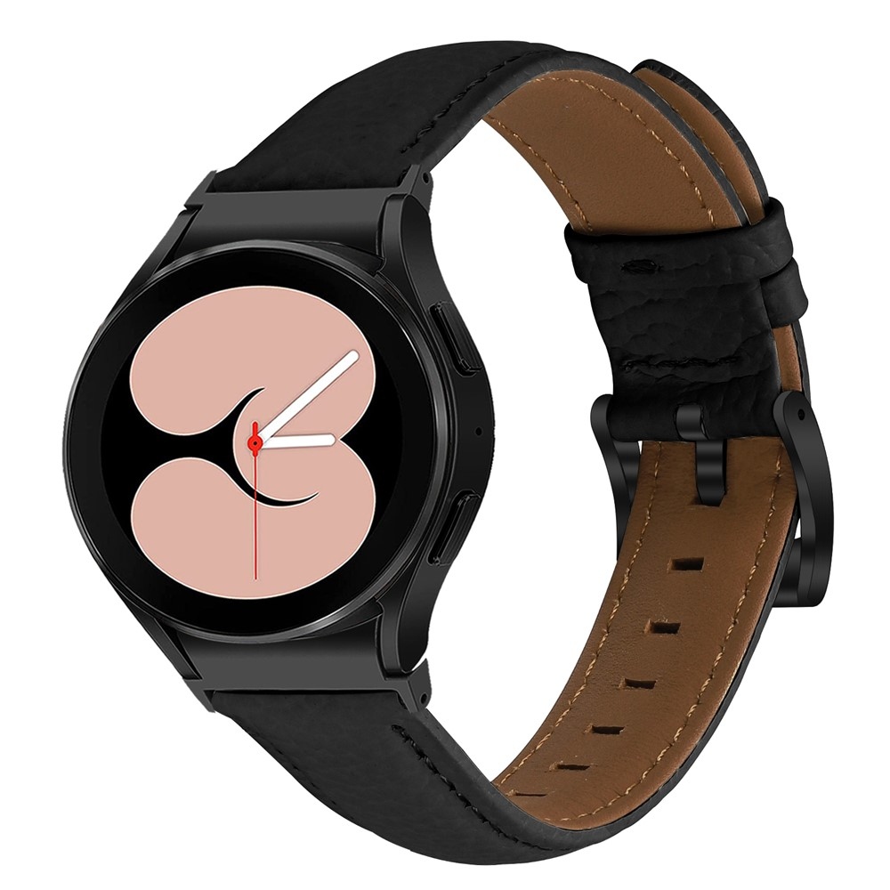 Genu kožený řemínek na Samsung Galaxy Watch FE/Watch7 44mm/40mm/Watch6/Watch 5/Watch4 - černý