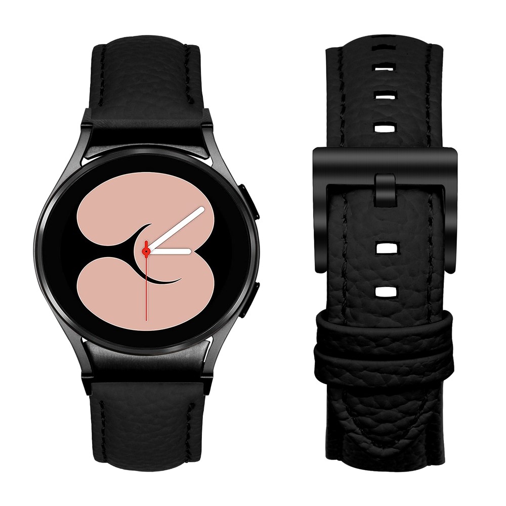 Genu kožený řemínek na Samsung Galaxy Watch FE/Watch7 44mm/40mm/Watch6/Watch 5/Watch4 - černý