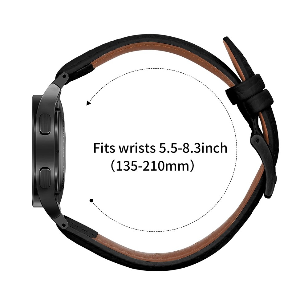 Genu kožený řemínek na Samsung Galaxy Watch FE/Watch7 44mm/40mm/Watch6/Watch 5/Watch4 - černý