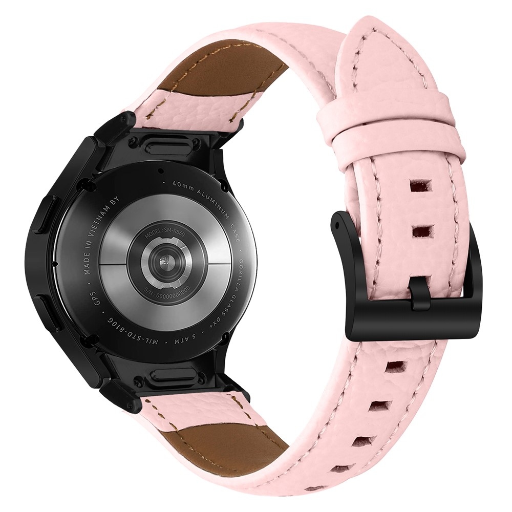 Genu kožený řemínek na Samsung Galaxy Watch FE/Watch7 44mm/40mm/Watch6/Watch 5/Watch4 - růžový
