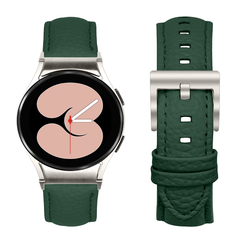 Genu kožený řemínek na Samsung Galaxy Watch FE/Watch7 44mm/40mm/Watch6/Watch 5/Watch4 - zelený