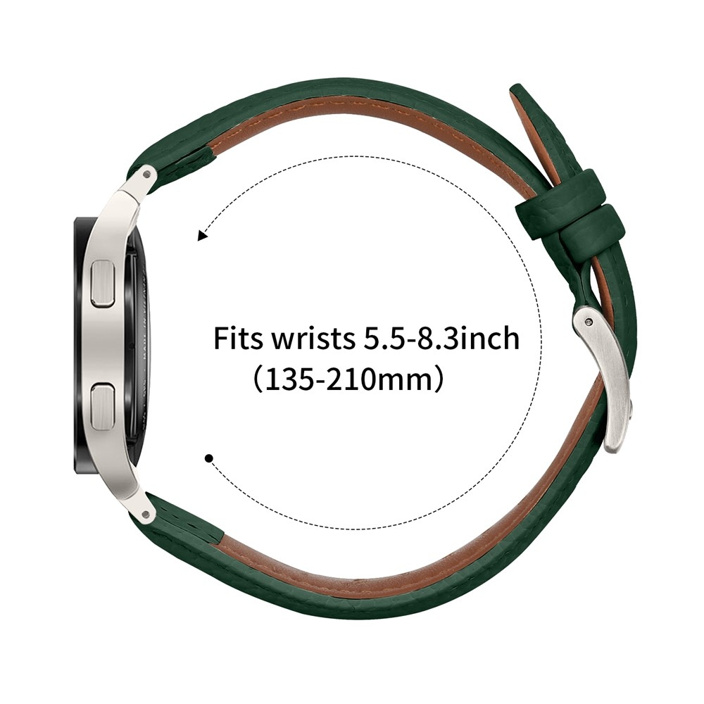 Genu kožený řemínek na Samsung Galaxy Watch FE/Watch7 44mm/40mm/Watch6/Watch 5/Watch4 - zelený