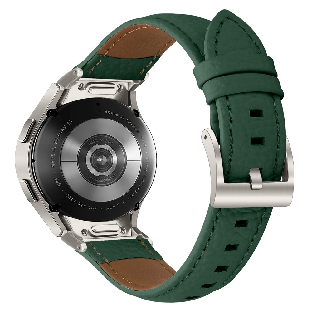 Genu kožený řemínek na Samsung Galaxy Watch FE/Watch7 44mm/40mm/Watch6/Watch 5/Watch4 - zelený