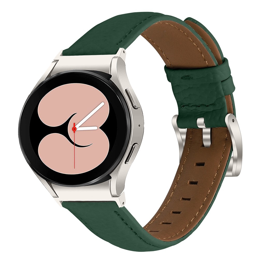 Genu kožený řemínek na Samsung Galaxy Watch FE/Watch7 44mm/40mm/Watch6/Watch 5/Watch4 - zelený