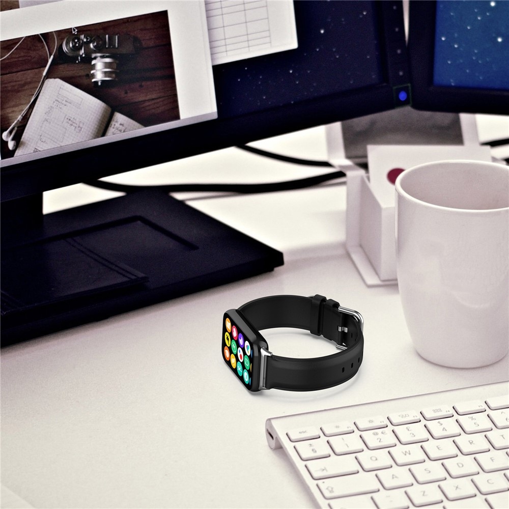 Genu kožený řemínek na Xiaomi Smart Band 10 Pro/9 Pro/8 Pro/Redmi Watch 6/5/4 - černý