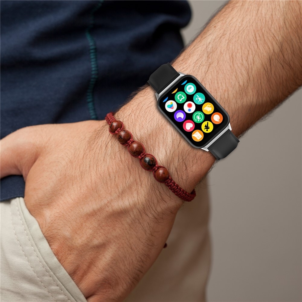 Genu kožený řemínek na Xiaomi Smart Band 10 Pro/9 Pro/8 Pro/Redmi Watch 6/5/4 - černý