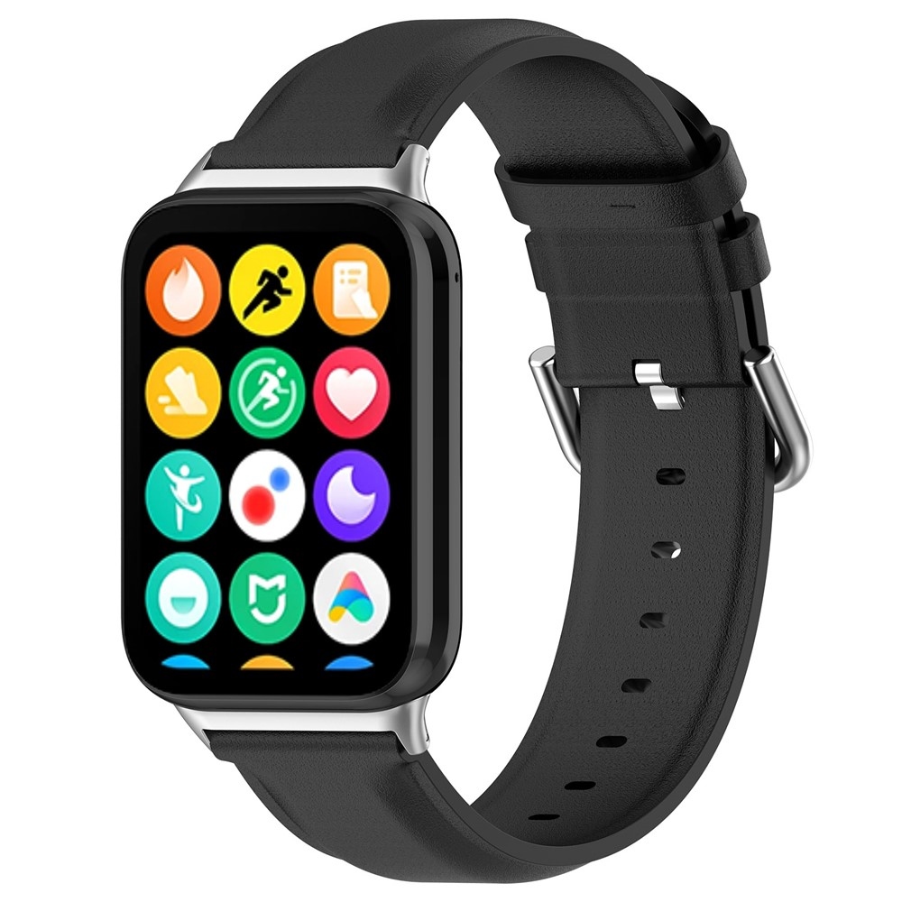 Genu kožený řemínek na Xiaomi Smart Band 10 Pro/9 Pro/8 Pro/Redmi Watch 6/5/4 - černý