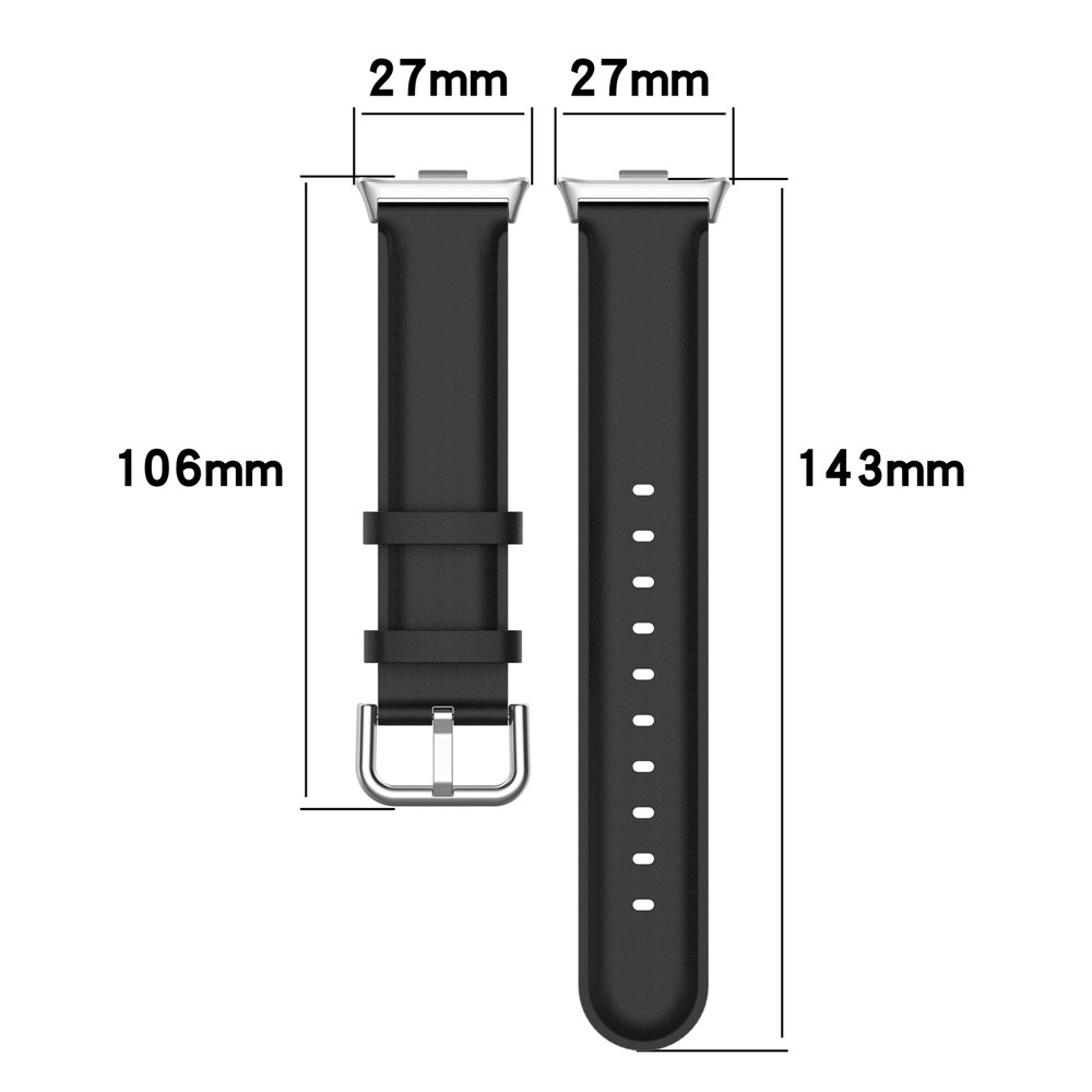 Genu kožený řemínek na Xiaomi Smart Band 10 Pro/9 Pro/8 Pro/Redmi Watch 6/5/4 - černý
