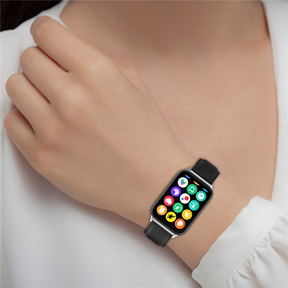 Genu kožený řemínek na Xiaomi Smart Band 10 Pro/9 Pro/8 Pro/Redmi Watch 6/5/4 - černý