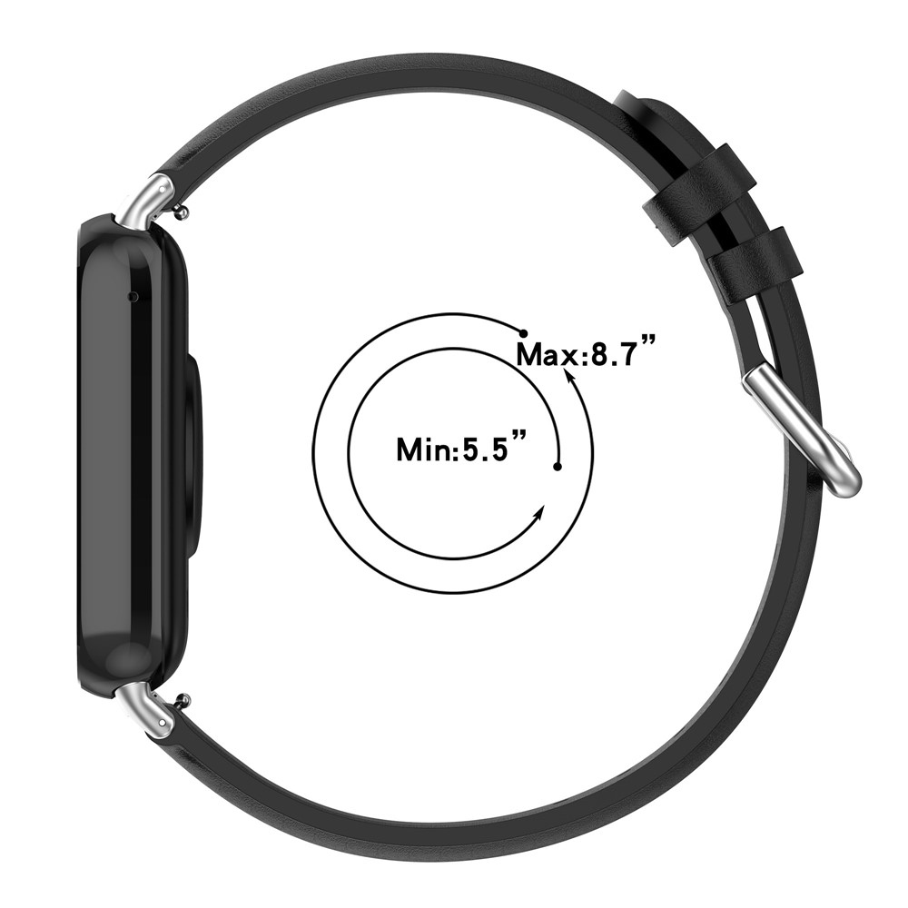 Genu kožený řemínek na Xiaomi Smart Band 10 Pro/9 Pro/8 Pro/Redmi Watch 6/5/4 - černý