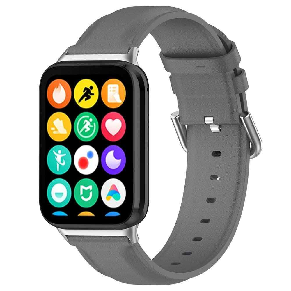 Genu kožený řemínek na Xiaomi Smart Band 10 Pro/9 Pro/8 Pro/Redmi Watch 6/5/4 - šedý