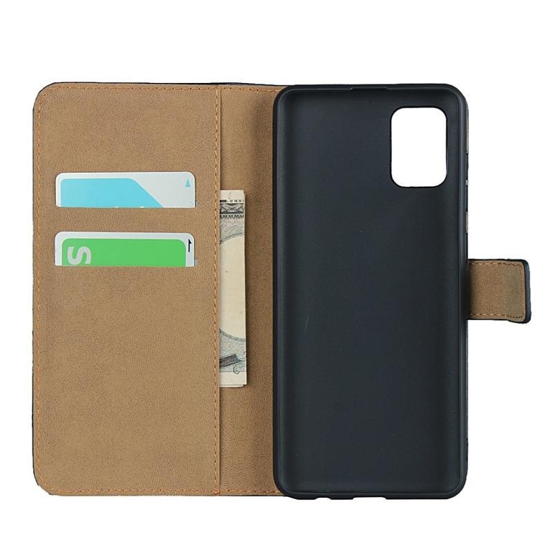 Genuine PU kožené peněženkové pouzdro na mobil Samsung Galaxy A31