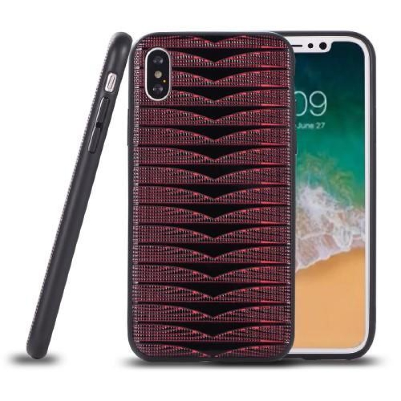 Geo pružný gelový obal na iPhone X - červený