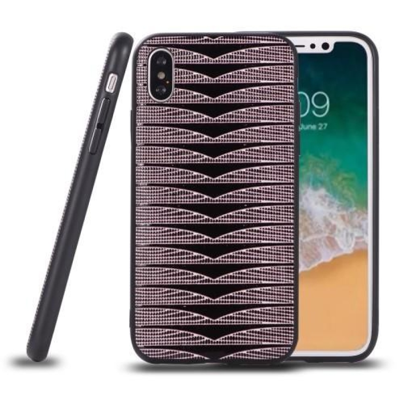 Geo pružný gelový obal na iPhone X - růžový