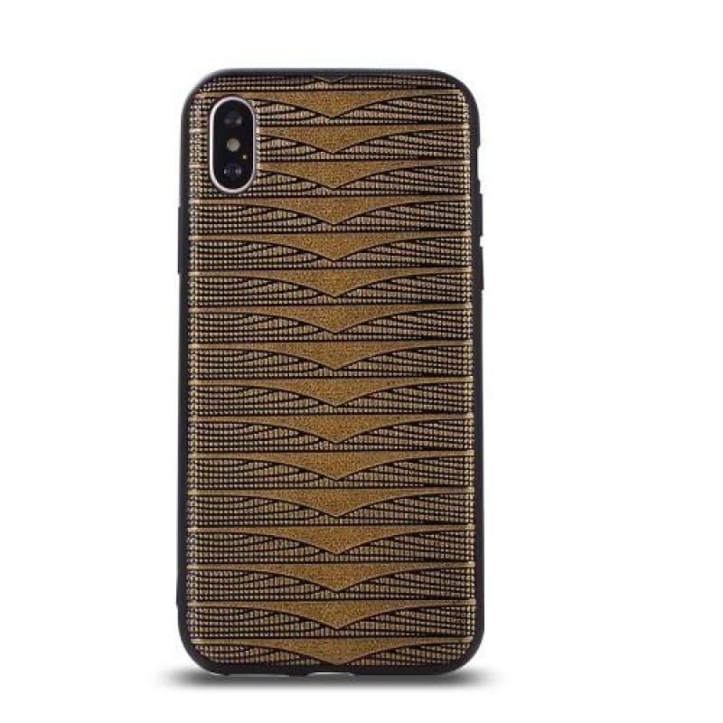 Geo pružný gelový obal na iPhone X - zlatý