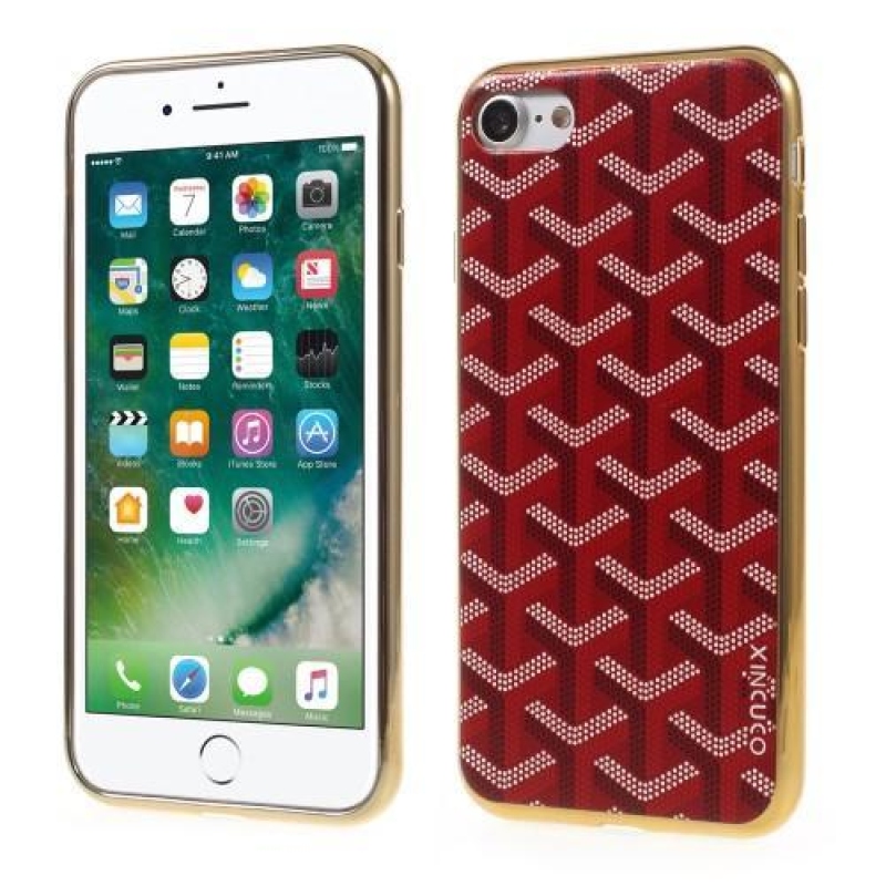 Geometric gelový obal na iPhone 8 a iPhone 7 - červený
