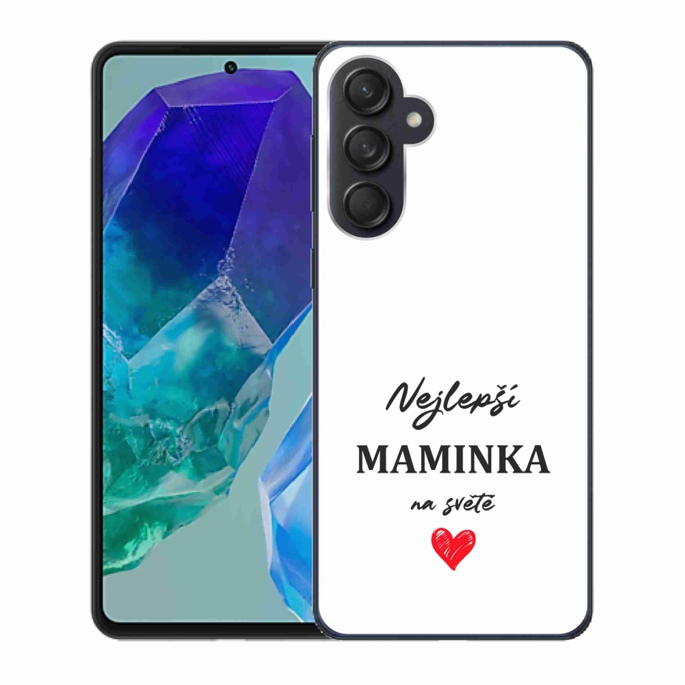 Gelový kryt mmCase na Samsung Galaxy M55 5G - nejlepší maminka 1 bílé pozadí