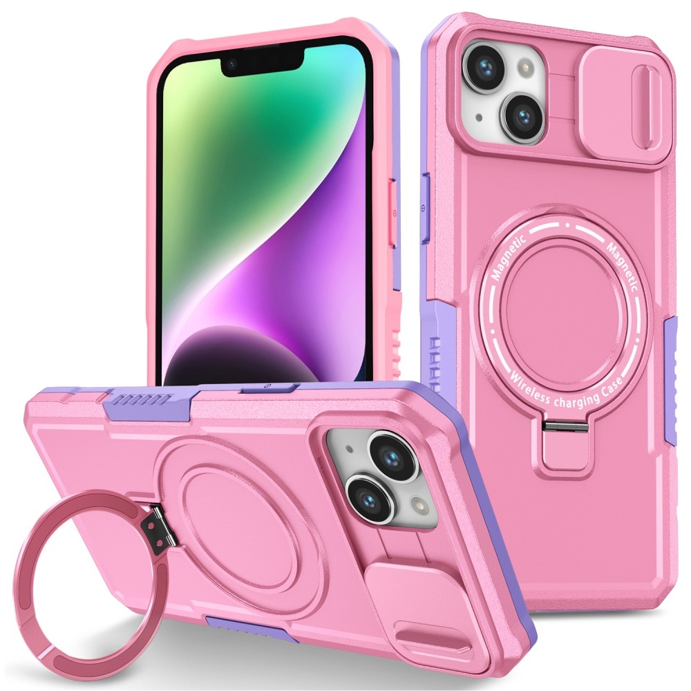 Fulcrum odolný kryt s ochranou fotoaparátu a s MagSafe na iPhone 14 - fialový/růžový