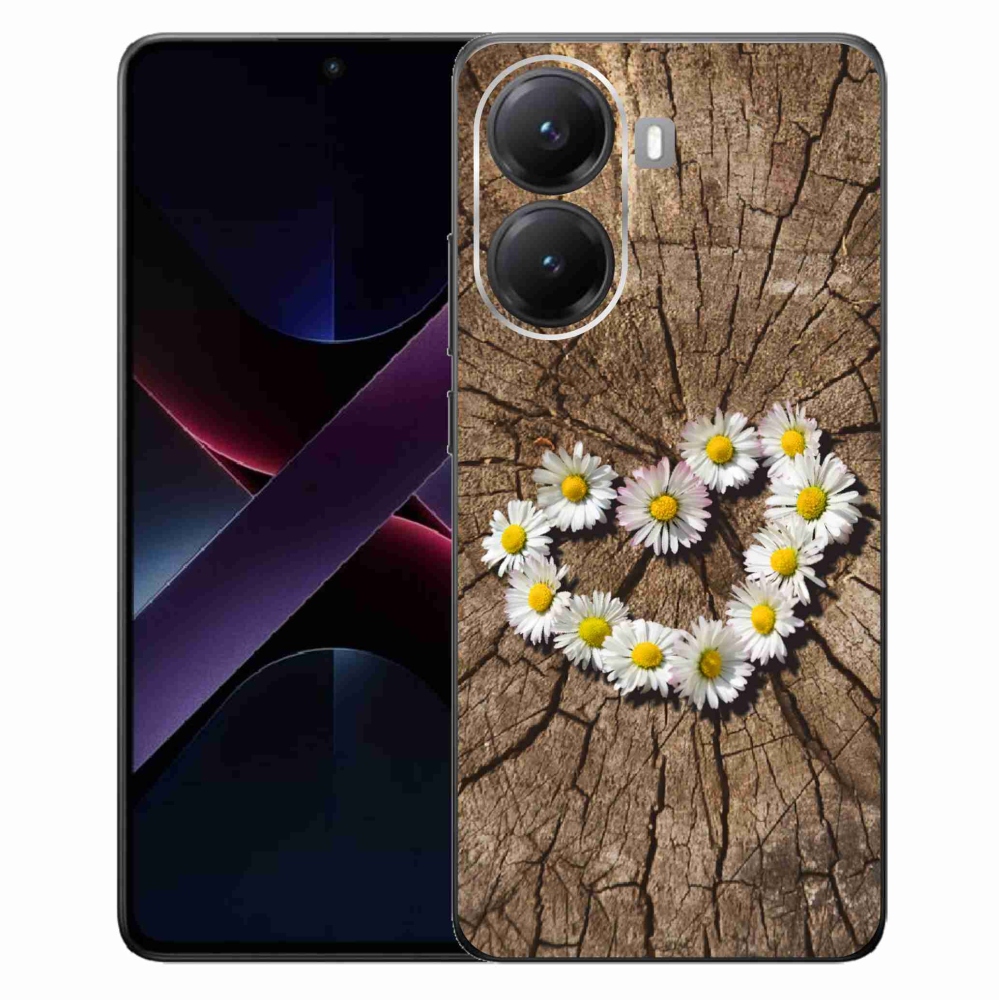 Gelový kryt mmCase na Xiaomi Poco X7 Pro 5G - srdce z kopretin