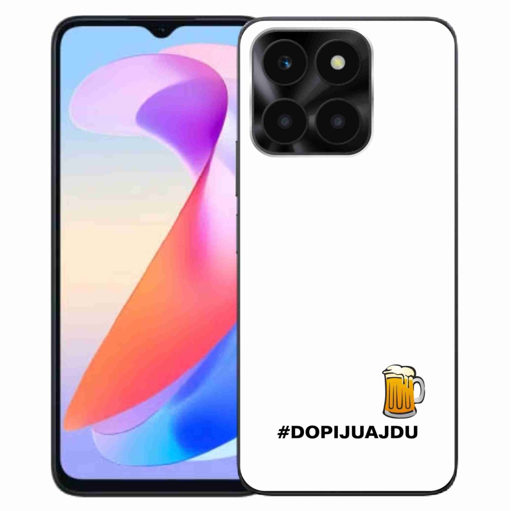 Gelový kryt mmCase na Honor X6a - pivní motiv 1 bílé pozadí
