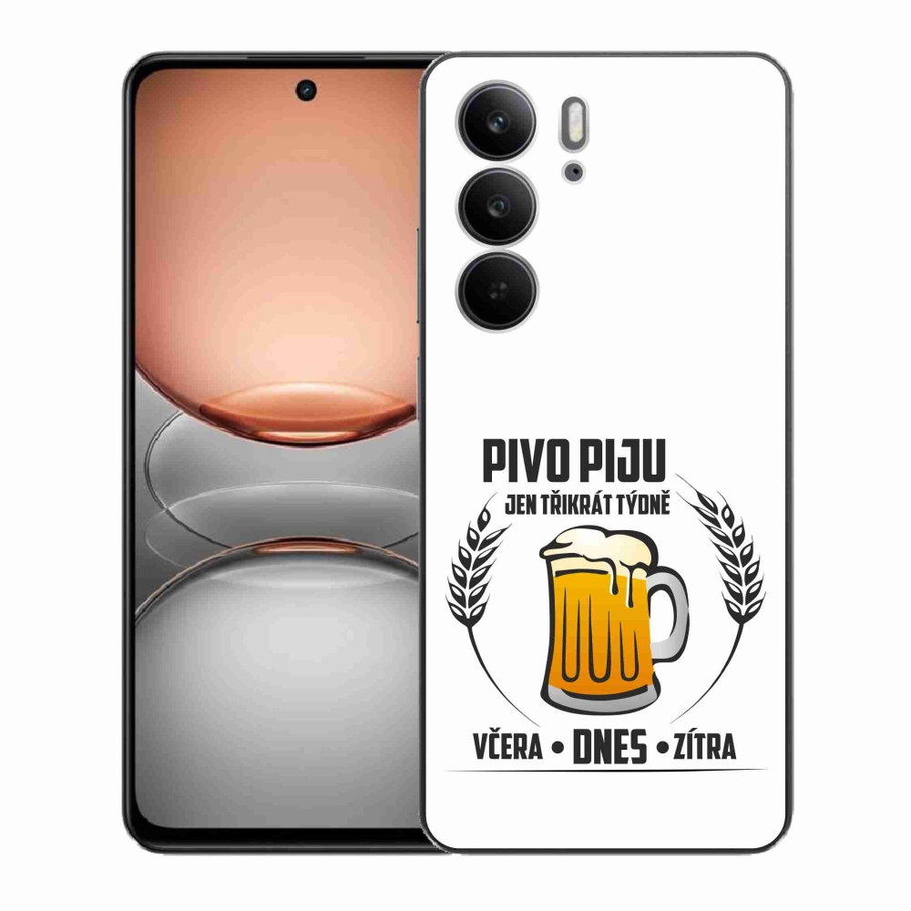 Gelový kryt mmCase na Realme C75 - pivní motiv bílé pozadí