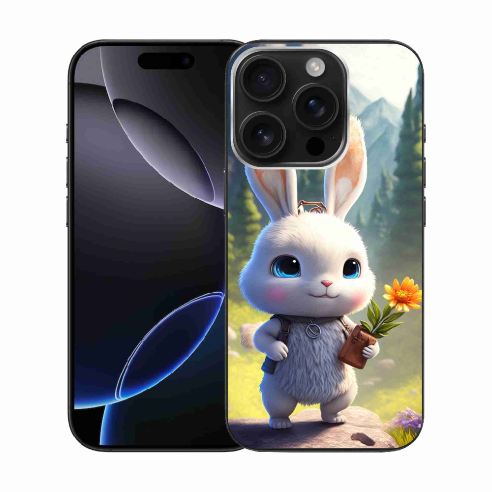 Gelový kryt mmCase na iPhone 16 Pro - roztomilý králíček
