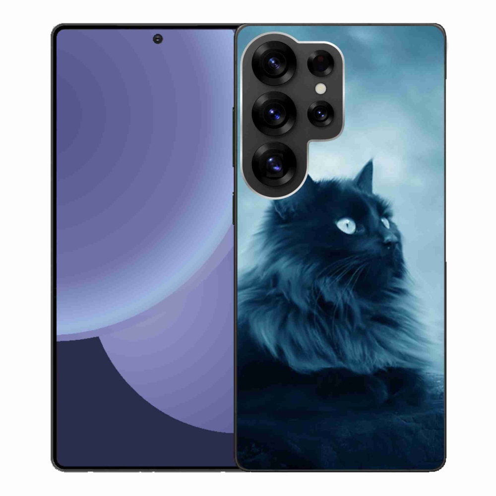 Gelový kryt mmCase na Samsung Galaxy S25 Ultra - černá kočka 1